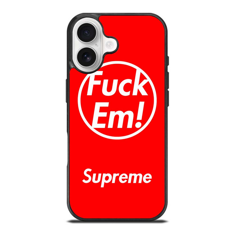 SUPREME FUCK EM RED iPhone 17 Case Cover