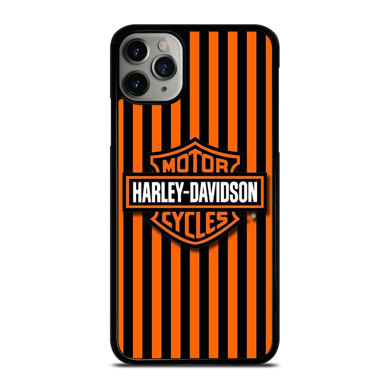 HARLEY DAVIDSON MOTOR CYCLES ORANGE STRIPE  iPhone 11 Pro Max Case Cover