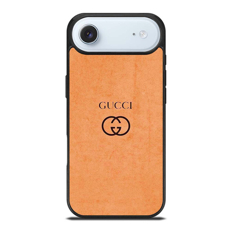 GUCCI LOGO ON ORANGE LEATHER PATTERN iPhone Air Case Cover