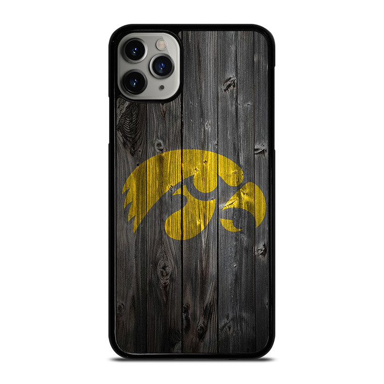 IOWA HAWKEYES WOOD LOGO  iPhone 11 Pro Max Case Cover