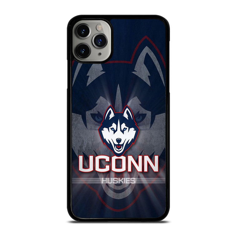 UCONN HUSKIES BASKETBALL METAL LOGO  iPhone 11 Pro Max Case Cover