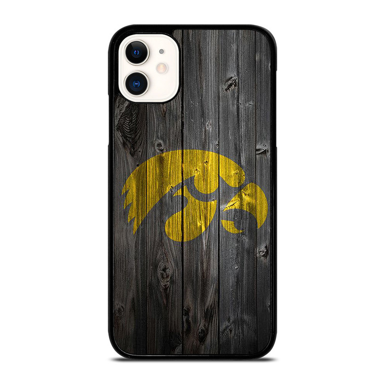 IOWA HAWKEYES WOOD LOGO  iPhone 11 Case Cover