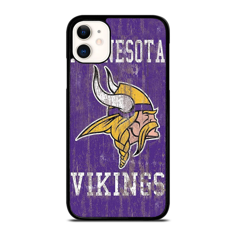 MINNESOTA VIKINGS WOODEN LOGO  iPhone 11 Case Cover MINNESOTA VIKINGS WOODEN LOGO  iPhone 11 Case Cover