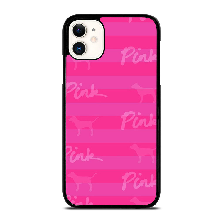 PINK NATION LUXE DOG STRIPE  iPhone 11 Case Cover