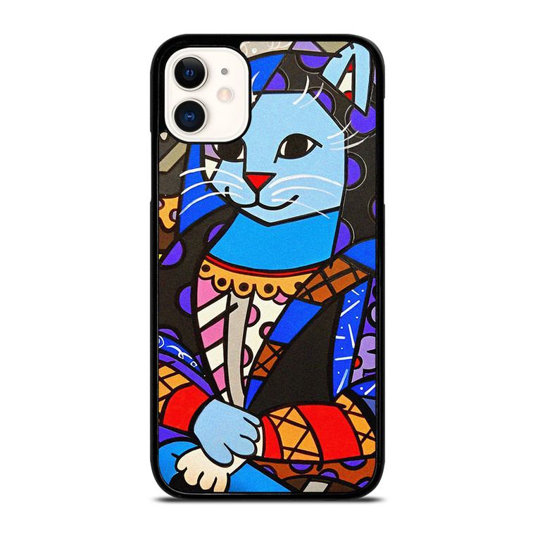 ROMERO BRITTO CAT MONALISA  iPhone 11 Case Cover