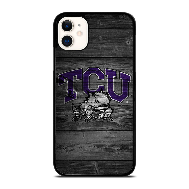 TCU HORNED FROGS FOOTBALL WOOD LOGO  iPhone 11 Case Cover
