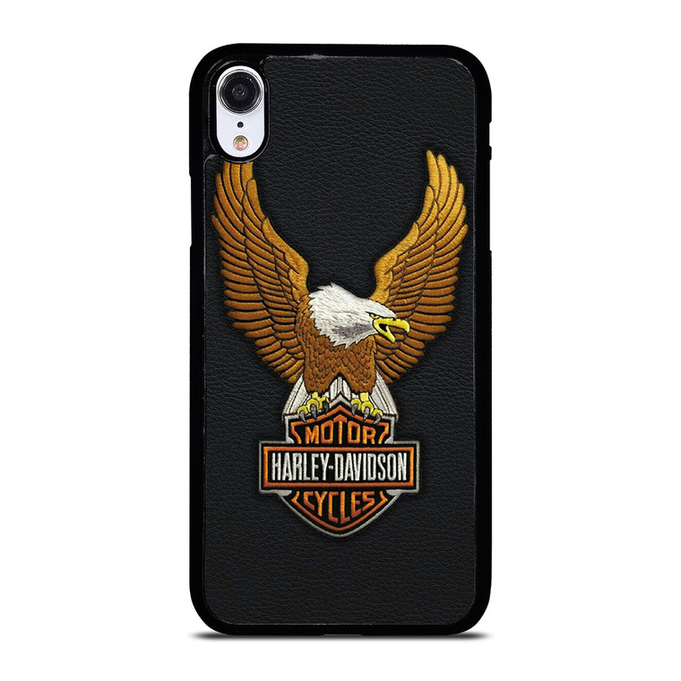 HARLEY DAVIDSON MOTORCYCLES LEATHER EMBOSS  iPhone XR Case Cover