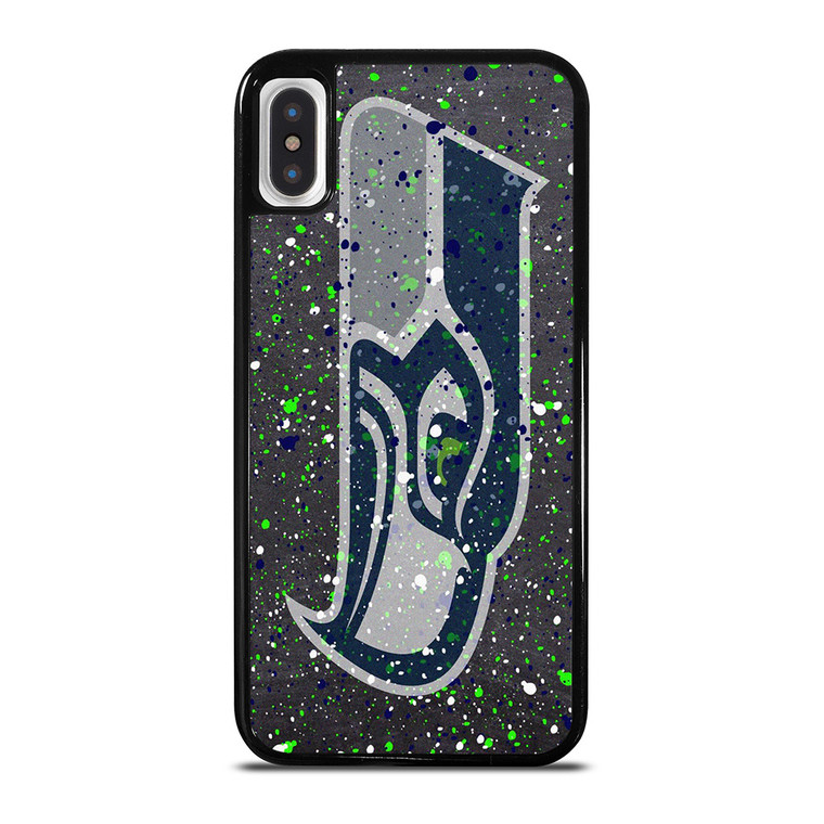 SEATTLE SEAHAWKS SPLASHED LOGO  iPhone X / XS Case Cover