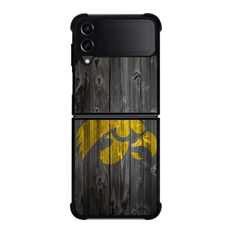 IOWA HAWKEYES WOOD LOGO Samsung Galaxy Z Flip 4 Case Cover
