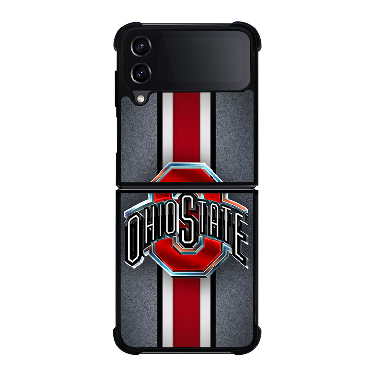 OHIO STATE BUCKEYES METAL LOGO Samsung Galaxy Z Flip 4 Case Cover