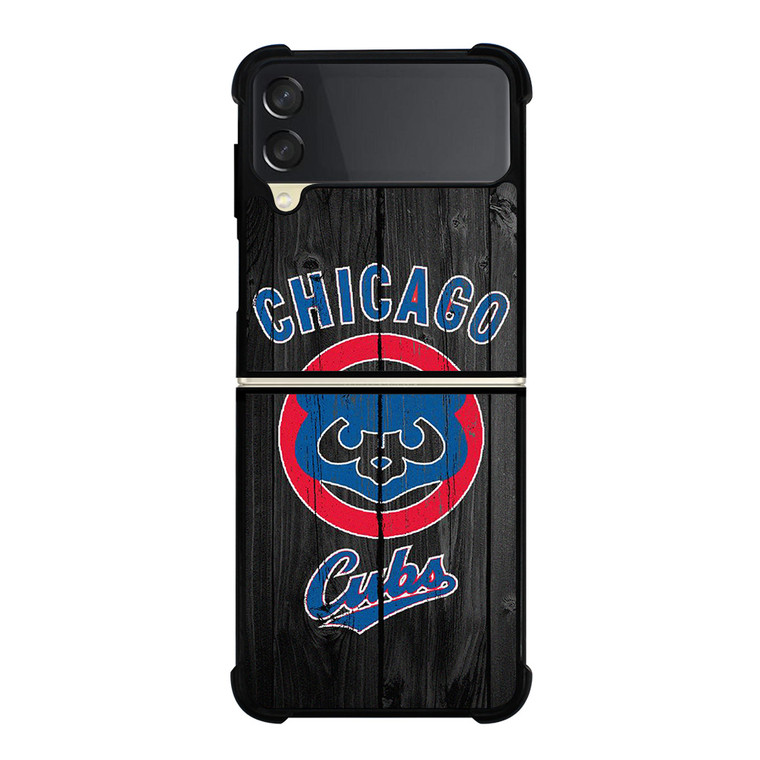 CHICAGO CUBS WOODEN ICON  Samsung Galaxy Z Flip 3 Case Cover