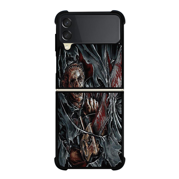 LEATHERFACE TEXAS CHAINSAW MASSACRE SCARY  Samsung Galaxy Z Flip 3 Case Cover