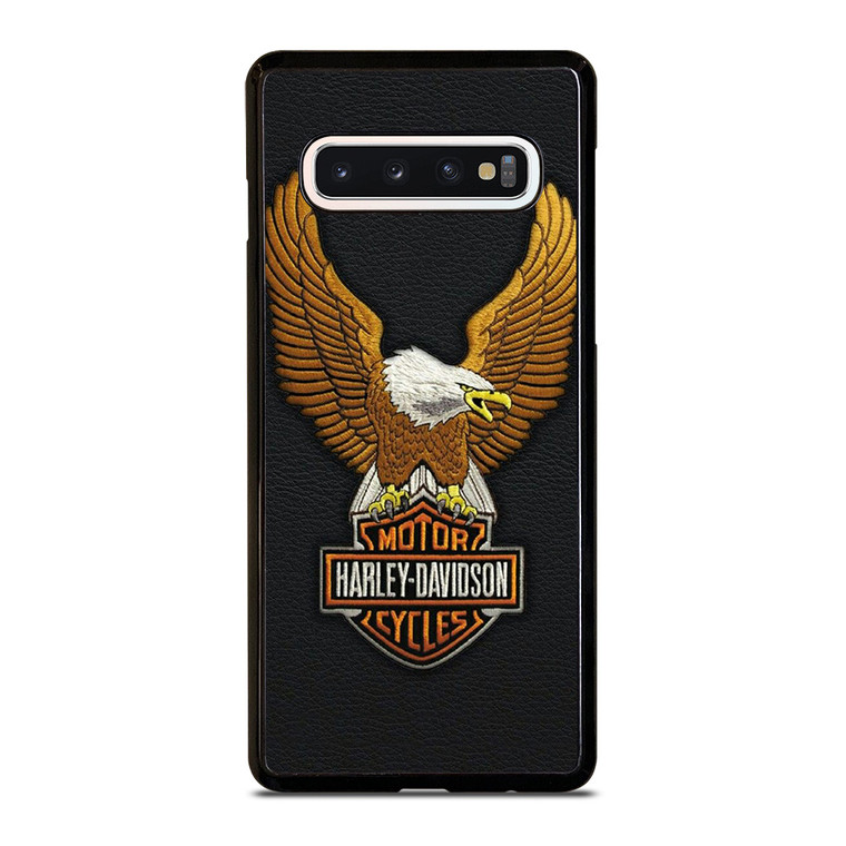 HARLEY DAVIDSON MOTORCYCLES LEATHER EMBOSS  Samsung Galaxy S10 Case Cover