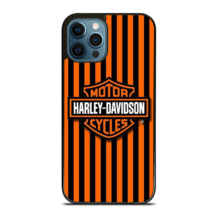 HARLEY DAVIDSON MOTOR CYCLES ORANGE STRIPE  iPhone 12 Pro Max Case Cover