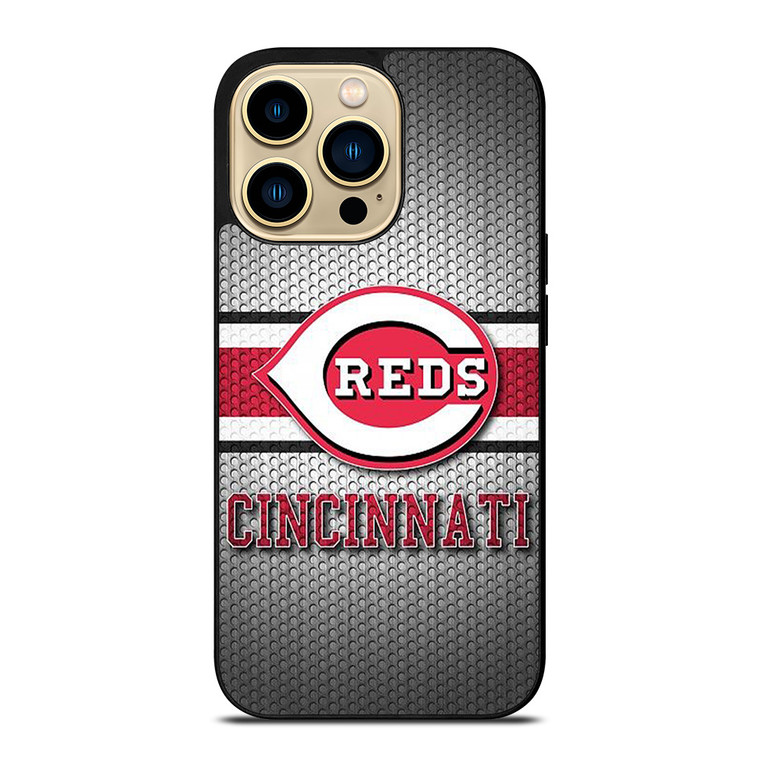 CINCINNATI RED BASEBALL METAL LOGO  iPhone 14 Pro Max Case Cover