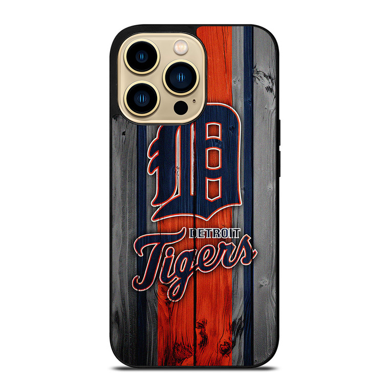 DETROIT TIGERS FOOTBALL WOOD LOGO  iPhone 14 Pro Max Case Cover