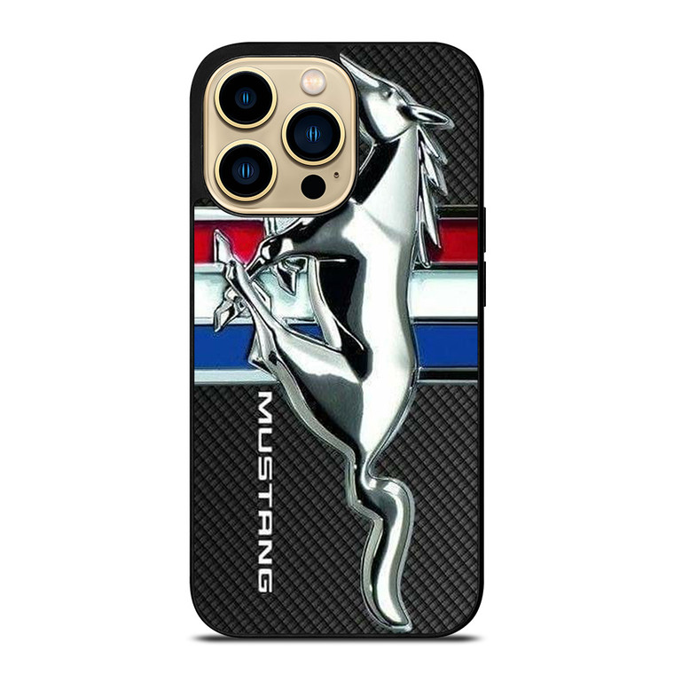 FORD MUSTANG CARBON METAL EMBLEM  iPhone 14 Pro Max Case Cover