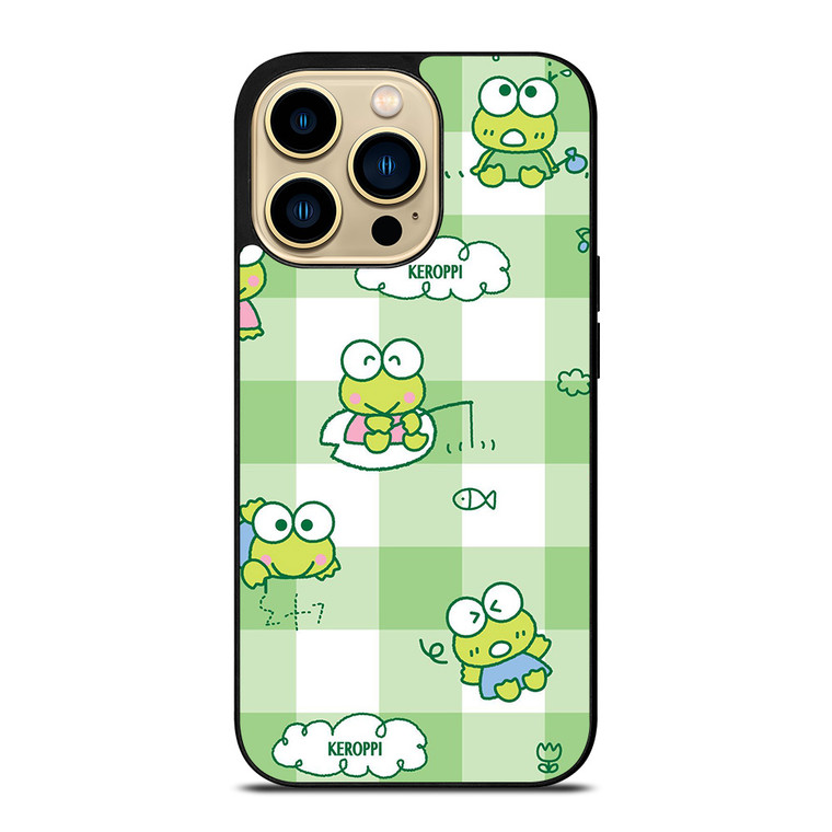 KEROPPI CARTOON TARTAN PATTERN  iPhone 14 Pro Max Case Cover