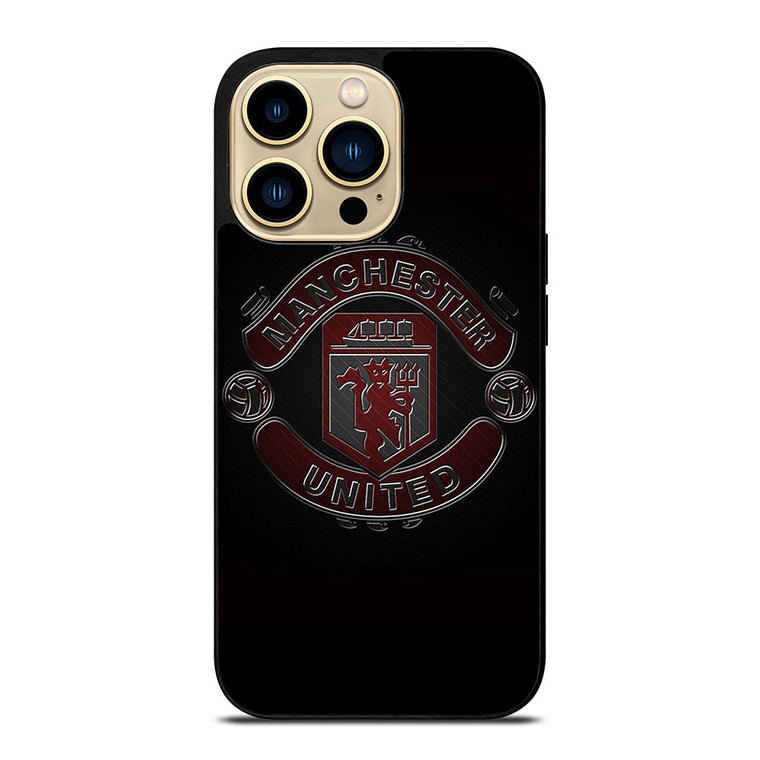 MANCHESTER UNITED FC BLACK LOGO  iPhone 14 Pro Max Case Cover