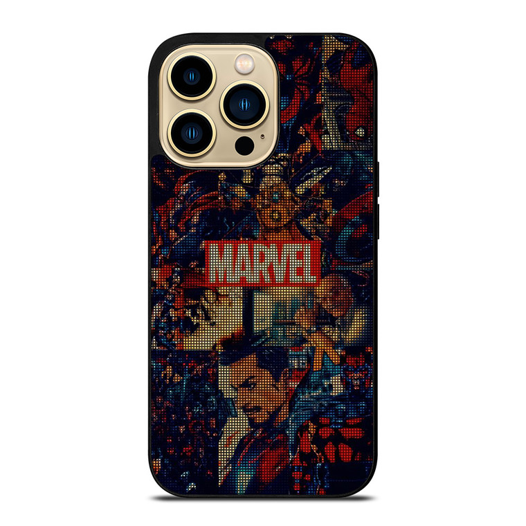 MARVEL COMICS HALFTONE COLLAGE  iPhone 14 Pro Max Case Cover