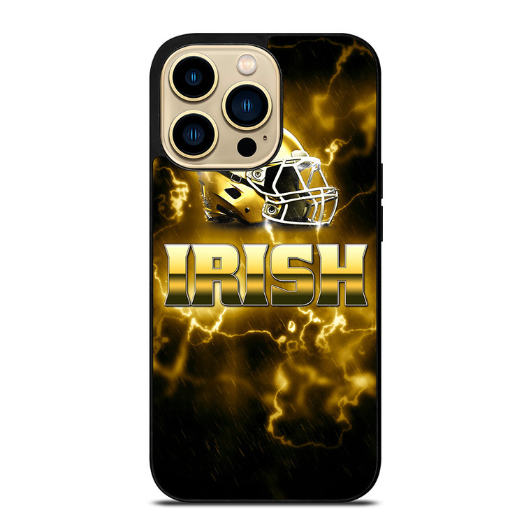 NOTRE DAME IRISH HELMET GOLD  iPhone 14 Pro Max Case Cover