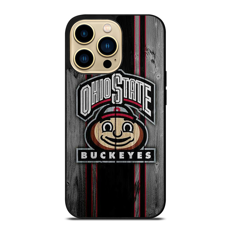 OHIO STATE BUCKEYES WOOD ICON  iPhone 14 Pro Max Case Cover