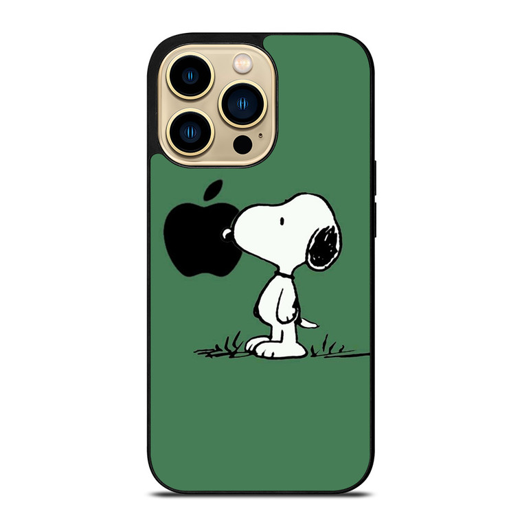 PEANUTS SNOOPY DOG APPLE LOGO  iPhone 14 Pro Max Case Cover