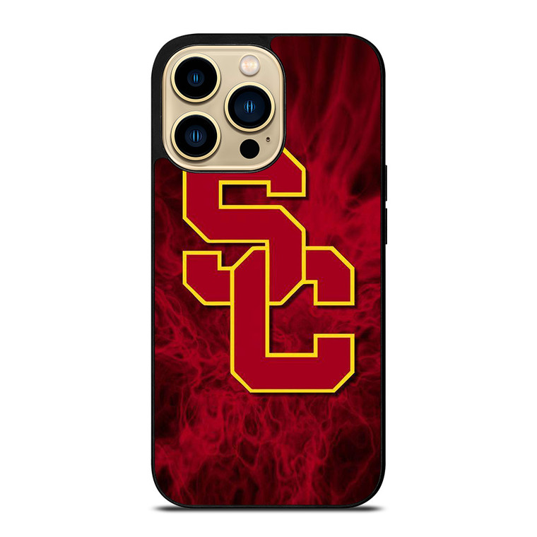 USC TROJANS RED SMOKED LOGO  iPhone 14 Pro Max Case Cover
