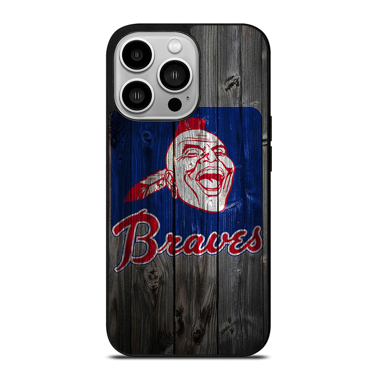 ATLANTA BRAVES BASEBALL WOODEN SYMBOL iPhone 14 Pro Case Cover