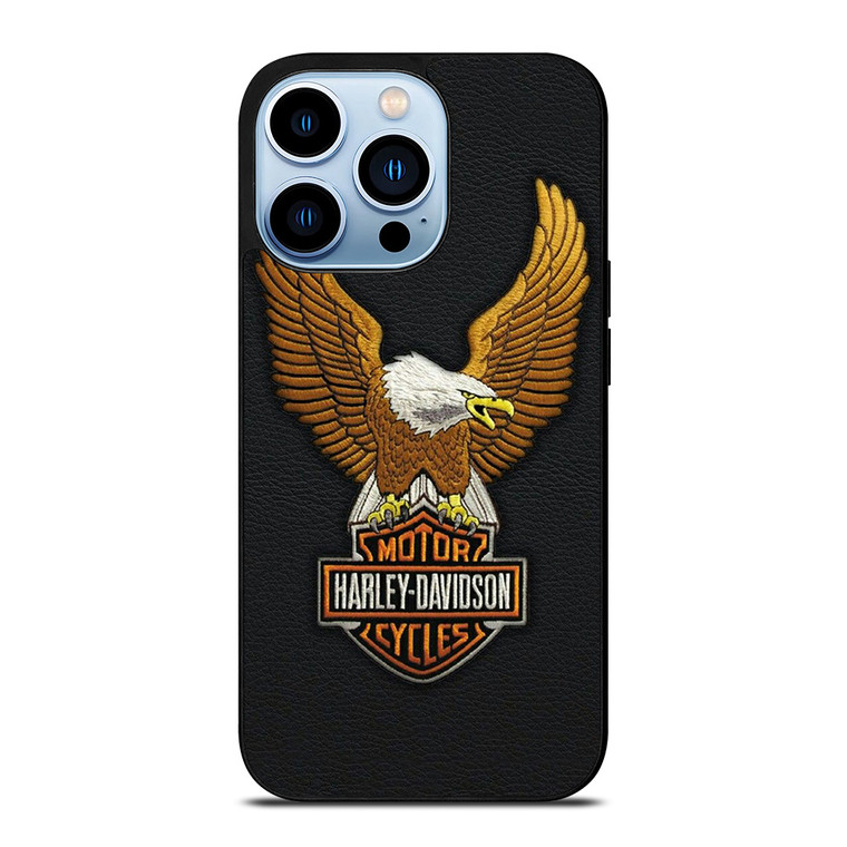 HARLEY DAVIDSON MOTORCYCLES LEATHER EMBOSS iPhone 13 Pro Max Case Cover