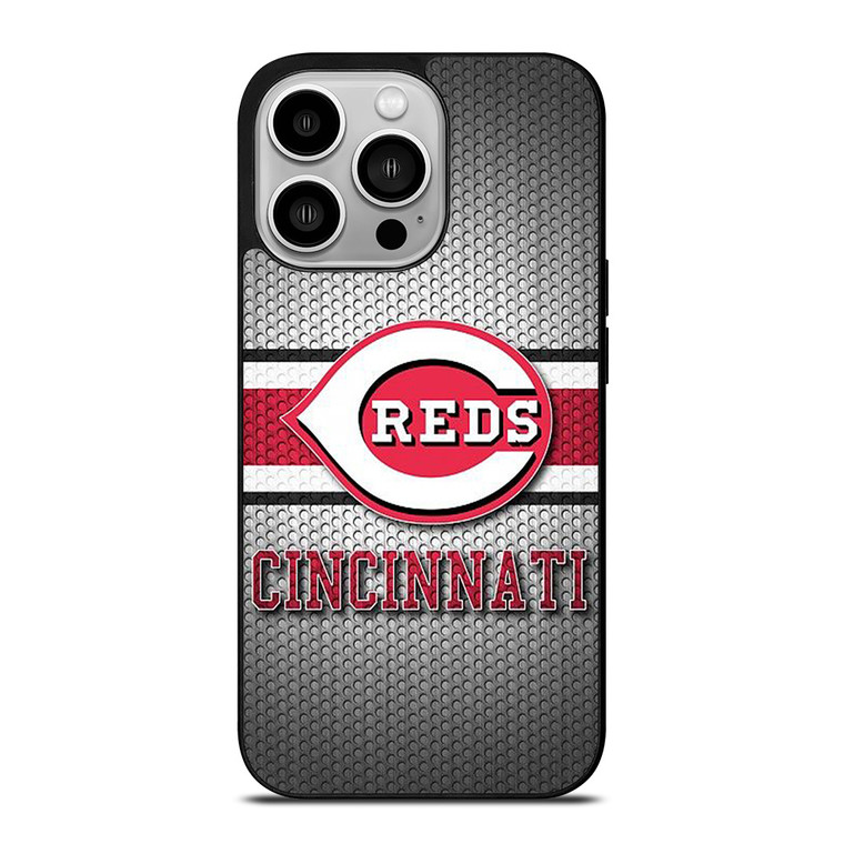 CINCINNATI RED BASEBALL METAL LOGO iPhone 14 Pro Case Cover