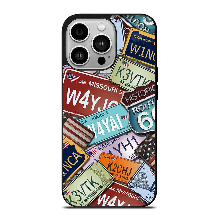 CLASSIC AMERICAN CAR PLATE iPhone 14 Pro Case Cover