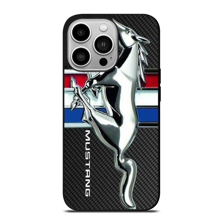 FORD MUSTANG CARBON METAL EMBLEM iPhone 14 Pro Case Cover