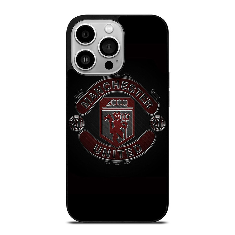 MANCHESTER UNITED FC BLACK LOGO iPhone 14 Pro Case Cover