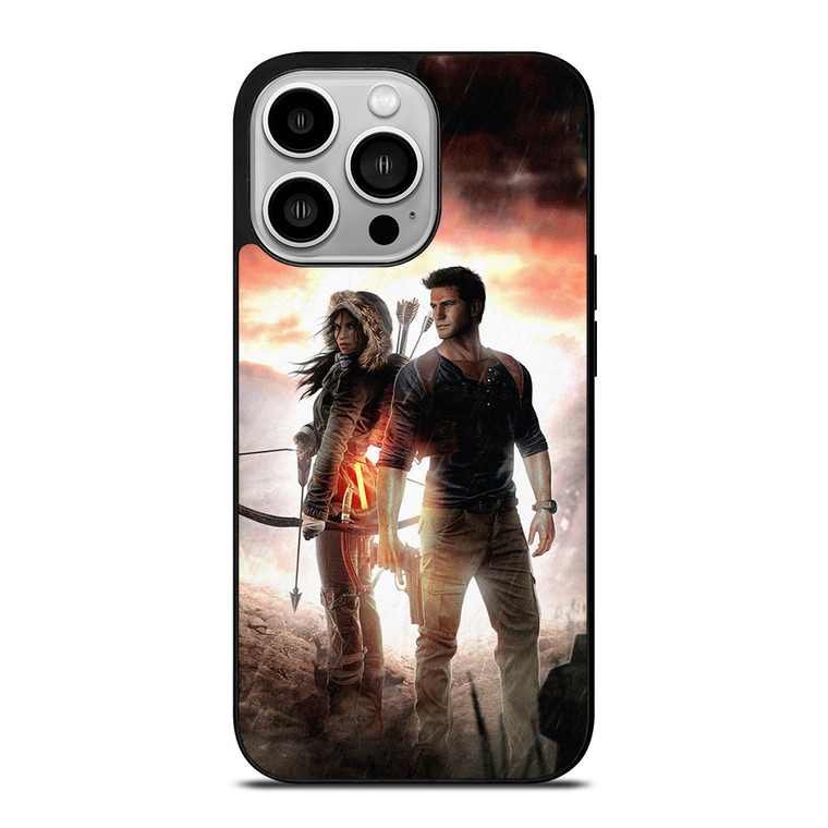 NATHAN DRAKE AND LARA CROFT UNCHARTED GAMES iPhone 14 Pro Case Cover NATHAN DRAKE AND LARA CROFT UNCHARTED GAMES iPhone 14 Pro Case Cover