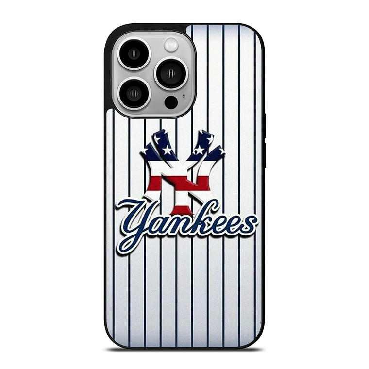 NEW YORK YANKEES USA FLAG STRIPE LOGO iPhone 14 Pro Case Cover