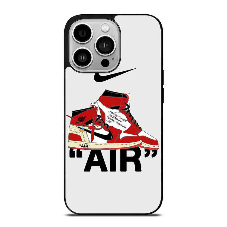 NIKE AIR JORDAN HIGH OFF WHITE iPhone 14 Pro Case Cover