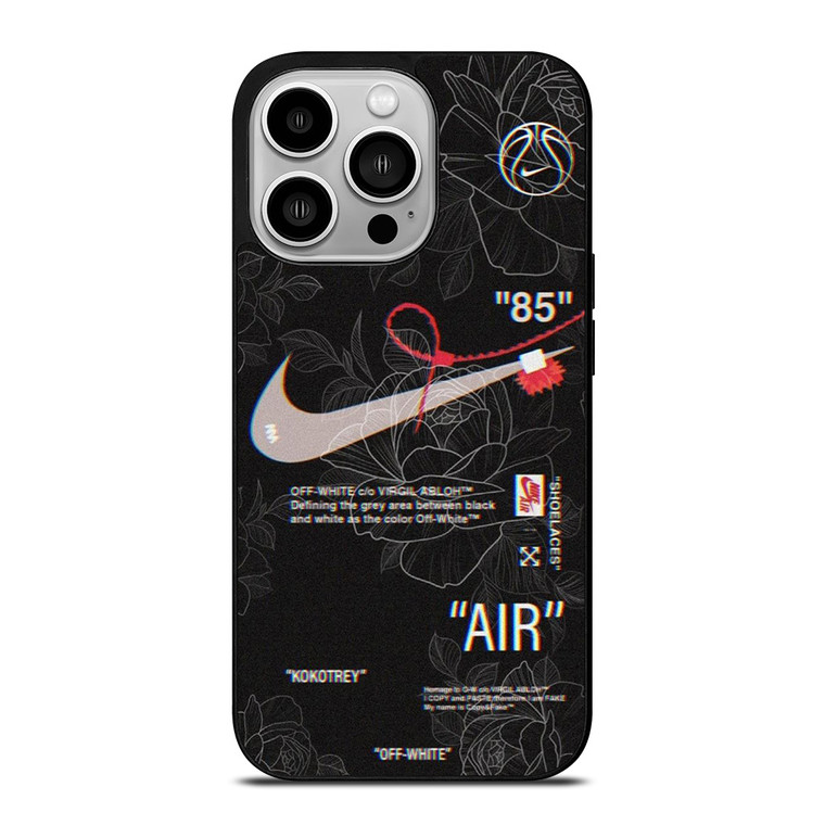 NIKE OFF WHITE FLORAL LOGO iPhone 14 Pro Case Cover NIKE OFF WHITE FLORAL LOGO iPhone 14 Pro Case Cover