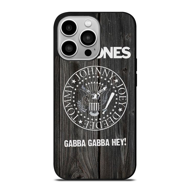 RAMONES BAND WOOD BADGE iPhone 14 Pro Case Cover