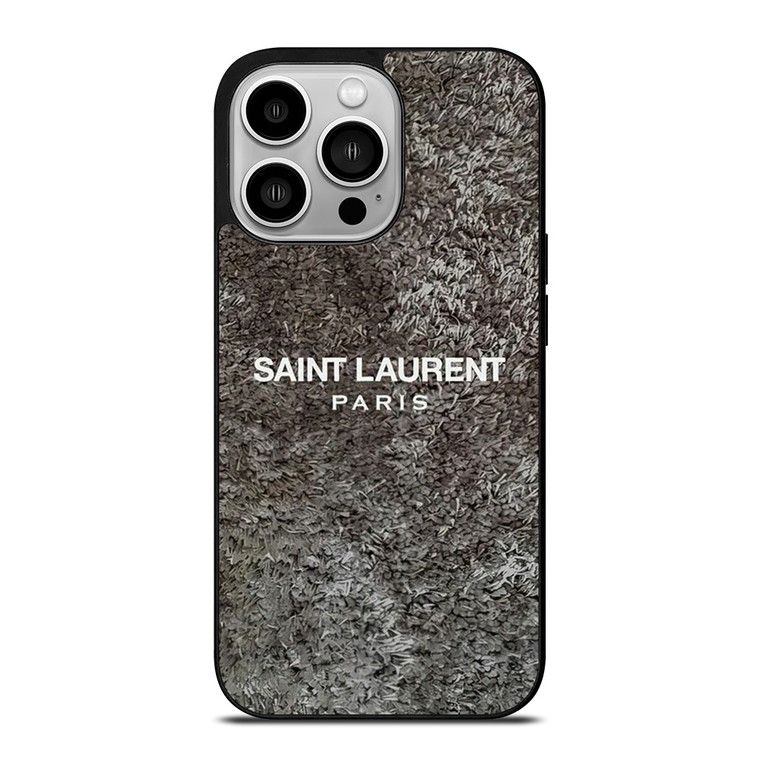 SAINT LAURENT PARIS RASFUR FABRIC iPhone 14 Pro Case Cover