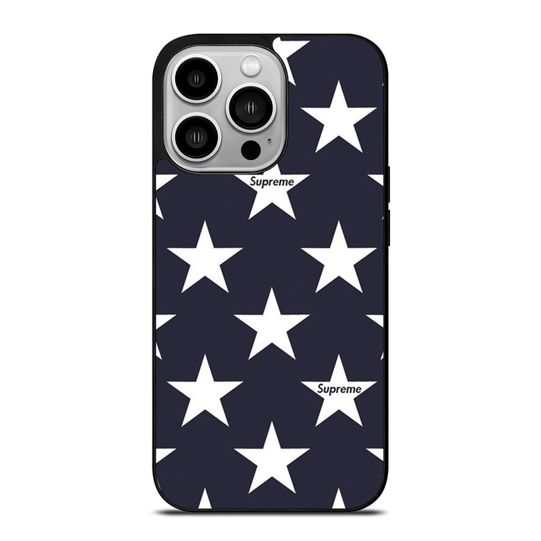 SUPREME STARS PATTERN iPhone 14 Pro Case Cover