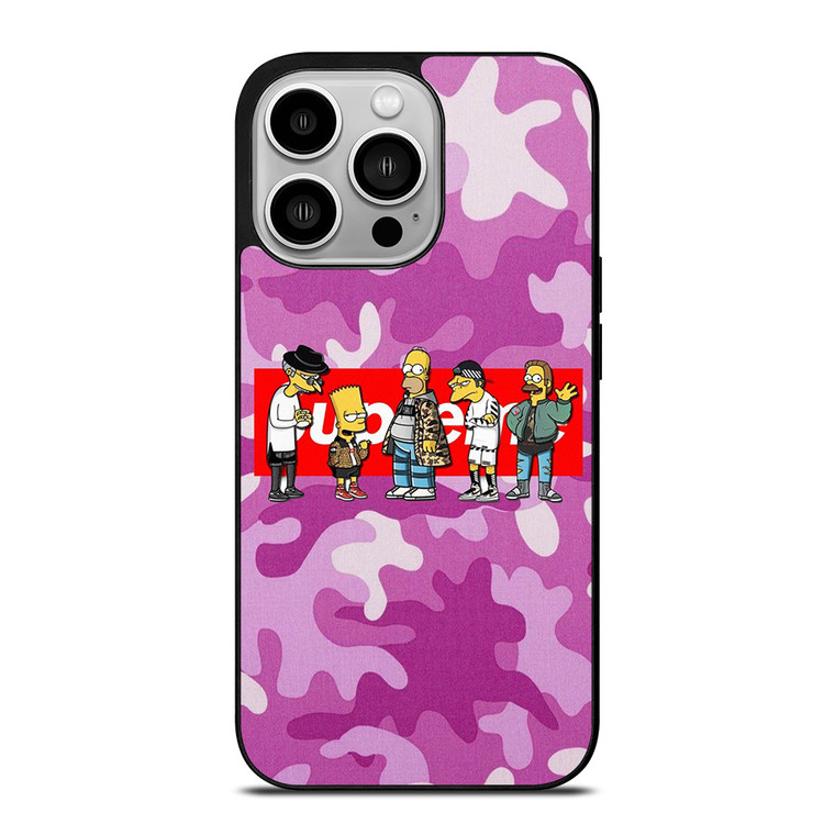 SUPREME THE SIMPSONS CAMO PURPLE iPhone 14 Pro Case Cover
