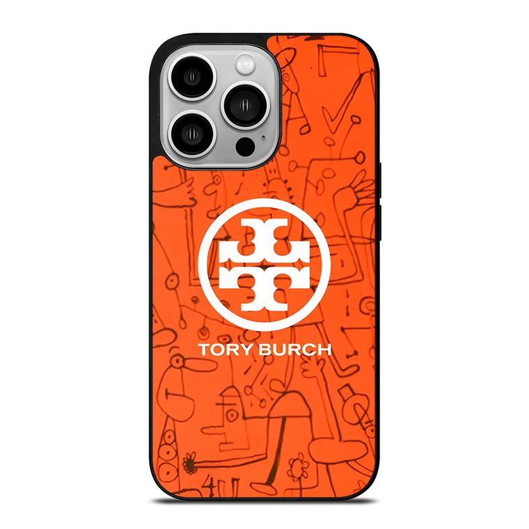 TORY BURCH ORANGE PATTERN iPhone 14 Pro Case Cover