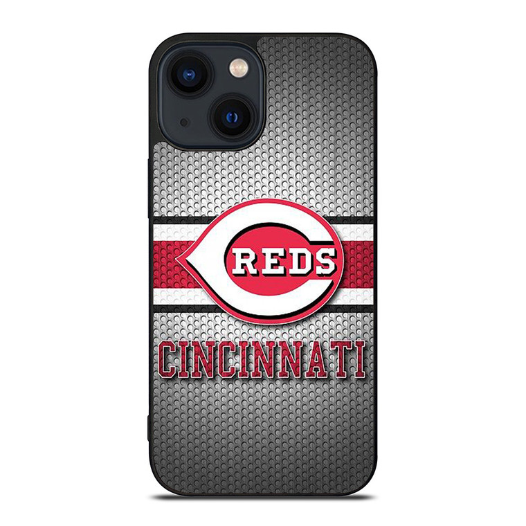 CINCINNATI RED BASEBALL METAL LOGO iPhone 14 Plus Case Cover