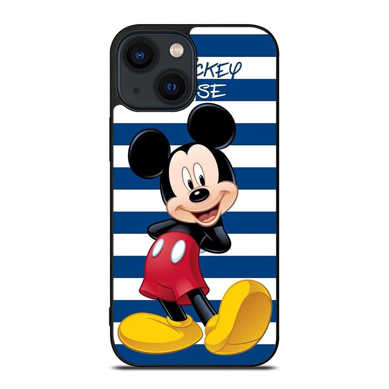 DISNEY MICKEY MOUSE BLUE STRIPE iPhone 14 Plus Case Cover