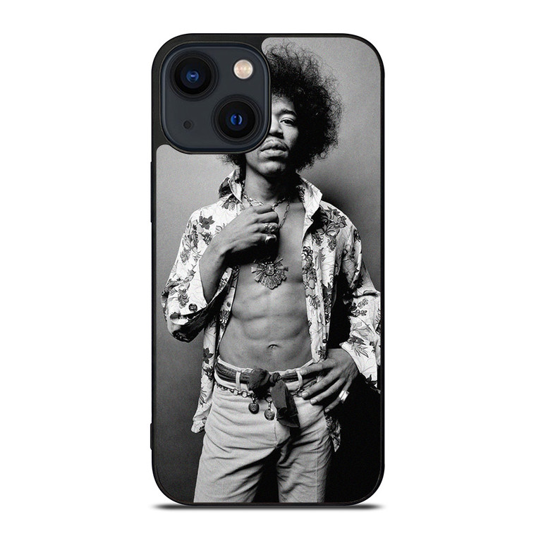 JIMI HENDRIX GUITARIST BLACK WHITE iPhone 14 Plus Case Cover