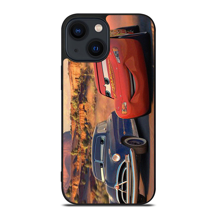 LIGHTNING MCQUEEN AND DOG HUDSON CARS iPhone 14 Plus Case Cover