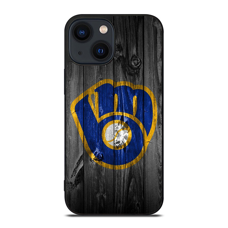 MILWAUKEE BREWERS BASEBALL WOOD LOGO iPhone 14 Plus Case Cover MILWAUKEE BREWERS BASEBALL WOOD LOGO iPhone 14 Plus Case Cover