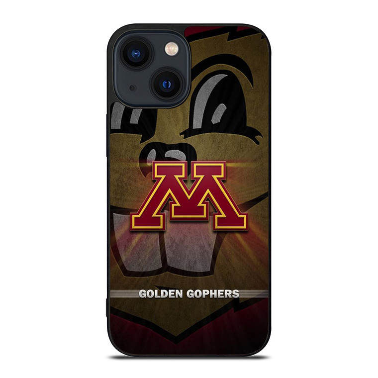 MINNESOTA GOLDEN GOPHERS METAL LOGO iPhone 14 Plus Case Cover