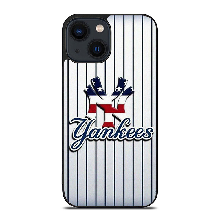NEW YORK YANKEES USA FLAG STRIPE LOGO iPhone 14 Plus Case Cover NEW YORK YANKEES USA FLAG STRIPE LOGO iPhone 14 Plus Case Cover